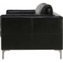3-sitssoffa Svart | PU-konstl�der, metallben & skumstoppning | Modern