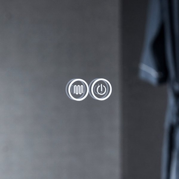 Stor spegel med LED-belysning och anti-fog-funktion Stor spegel med LED-belysning och anti-fog-funktion