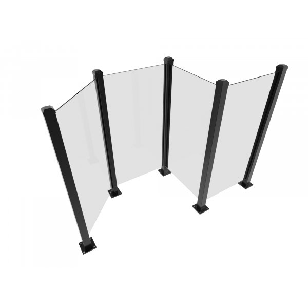 Glasr�cke/ staket i klarglas | 1000�975 mm | 6 mm transparent | 5-pack