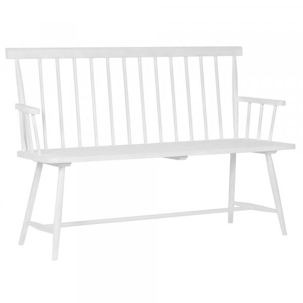 Pinnsoffa Karl vit  klassisk trsoffa i svensk design och massiv hevea