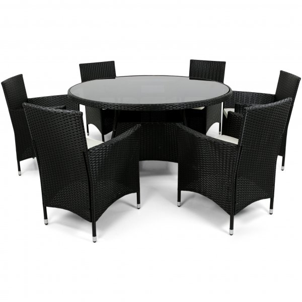 Rund matgrupp utemöbler | 6 stolar | Dynor ingår | Lyfco Tylösand Rund matgrupp utemöbler | 6 stolar | Dynor ingår | Lyfco Tylösand