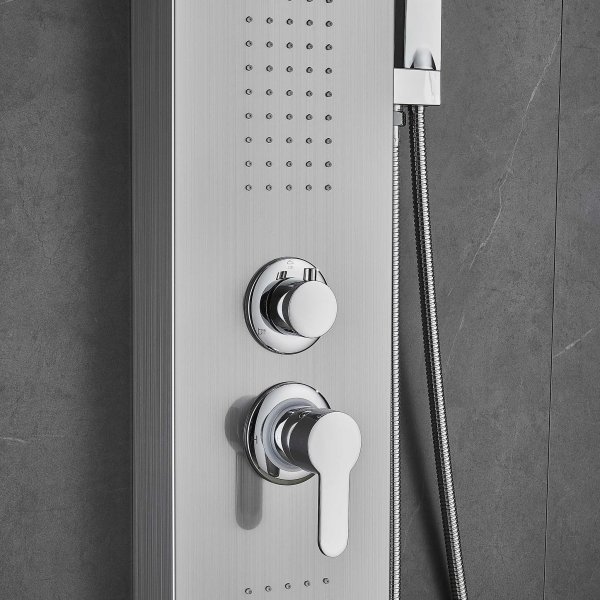 Duschpanel i borstat rostfritt stl | Laura