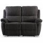 Biosoffa 2-sits med el-recliner � Antracit microfibertyg & pocketfj�dring | Tyst motor & h�g komfort