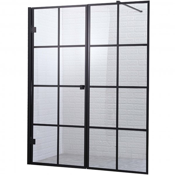 Duschväggar med svarta profiler | 8mm säkerhetsglas Duschväggar med svarta profiler | 8mm säkerhetsglas