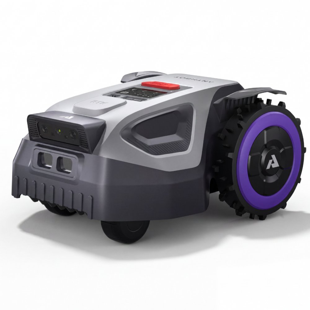 Robotgr&auml;sklippare utan begr&auml;nsningskabel 500 m&sup2;  Centimeterprecision med RTK + AI Vision  ANTHBOT M5