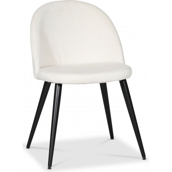 Alice Matstol – Beige Manchester med svarta stålben | Modern & bekväm matstol Alice Matstol – Beige Manchester med svarta stålben | Modern & bekväm matstol