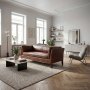 1 Soffa 3-sits | Vintagebrunt konstläder, skumstoppning & trästomme | Heritage