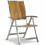 Stor rund trdgrdsgrupp i teak / rostfritt stl | Bord & 8 positionsstolar