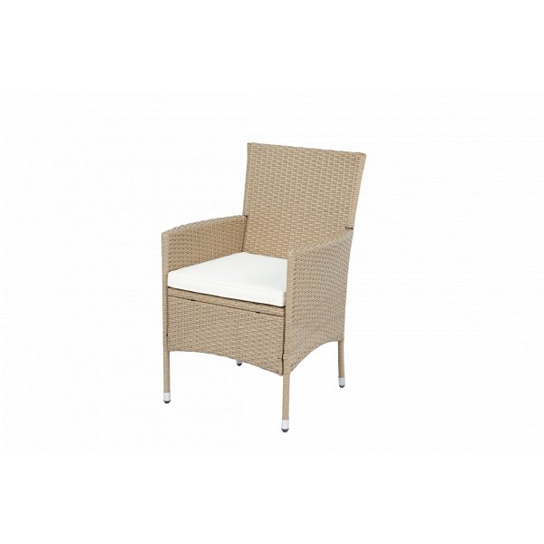 Rund matgrupp | Bord �100 cm & 4 stolar med dynor | Tyl�sand � Beige