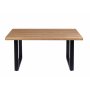 Matbord 160 cm | Ekfolierad MDF, rundade l�ngsidor & svart metall | Aster