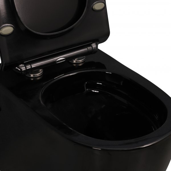 Vägghängd toalett inkl. Dold cistern | Svart | Toalettpaket Vägghängd toalett inkl. Dold cistern | Svart | Toalettpaket