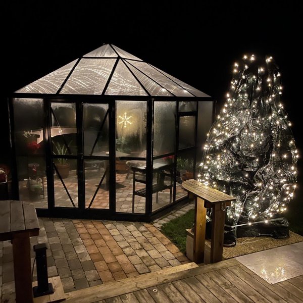 Orangeri och lusthus 12,6m² | Sexkantigt växthus | 4mm säkerhetsglas Orangeri och lusthus 12,6m² | Sexkantigt växthus | 4mm säkerhetsglas