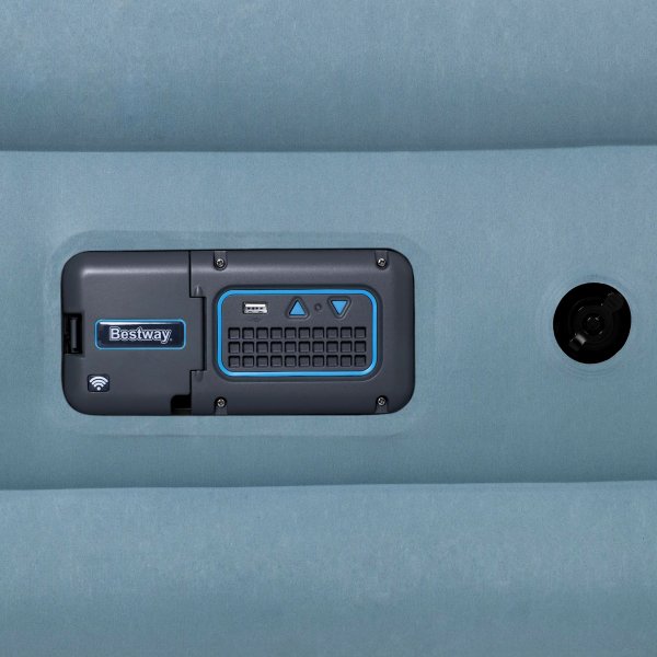 Luftmadrass för två med huvudgavel och app-styrd pump - Bestway 69060 Luftmadrass för två med huvudgavel och app-styrd pump - Bestway 69060