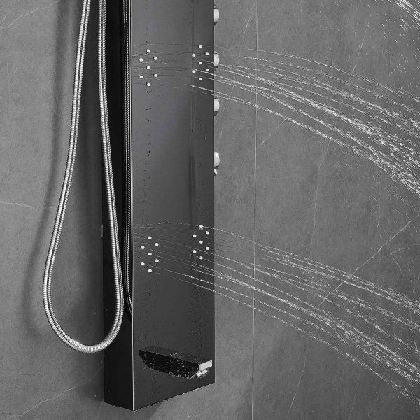 Duschpanel i svart rostfritt stål | Zoey Duschpanel i svart rostfritt stål | Zoey