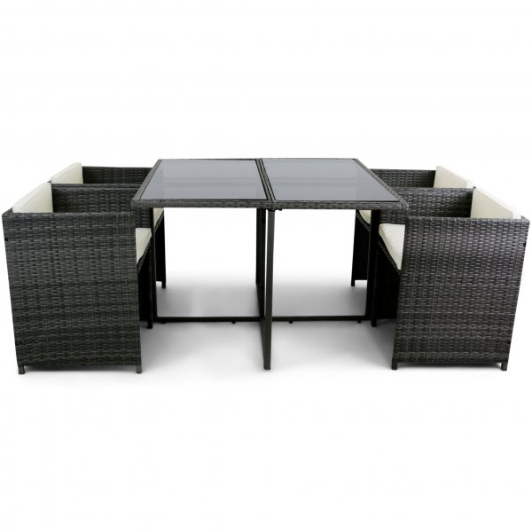 Platseffektiv matgrupp | 4 stolar i konstrotting | Lyfco Malmön Platseffektiv matgrupp | 4 stolar i konstrotting | Lyfco Malmön