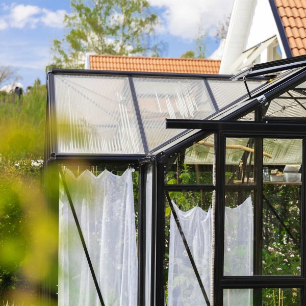 T-format glasväxthus 11,2m² | 4mm säkerhetsglas | 5 års stormgaranti T-format glasväxthus 11,2m² | 4mm säkerhetsglas | 5 års stormgaranti
