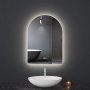 Badrumsspegel 50x70cm med LED-belysning | Valvformad  Dimmer och Anti-fog | ADRIENNE