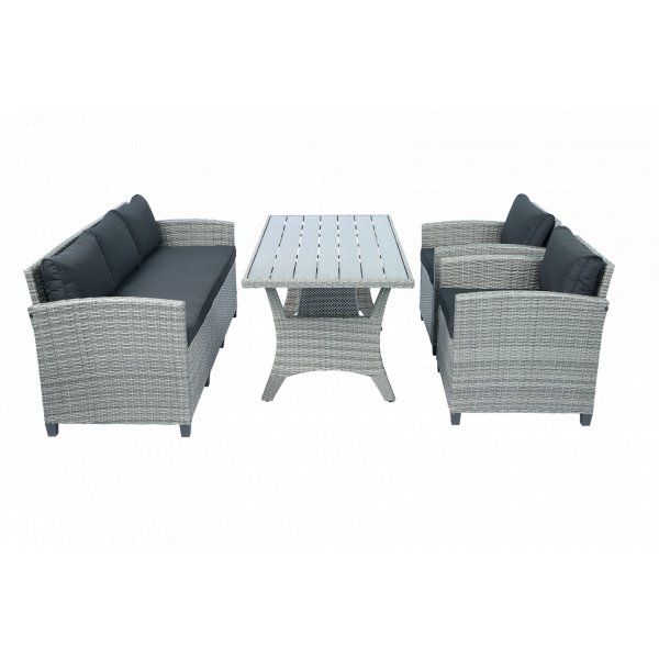 Loungegrupp med soffa, 2 f�t�ljer & bord i gr�tt | Arholma