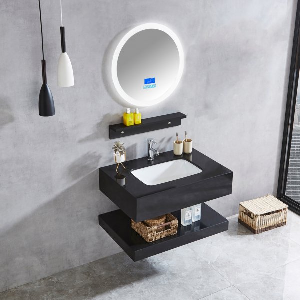 Badrumsmöbel marmor | LED-spegel med dimmer & bluetooth Badrumsmöbel marmor | LED-spegel med dimmer & bluetooth