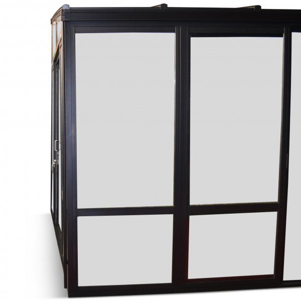 Uterum 14,8m² | Säkerhetsglas och kanalplast | Aluminiumstomme | Svart Uterum 14,8m² | Säkerhetsglas och kanalplast | Aluminiumstomme | Svart