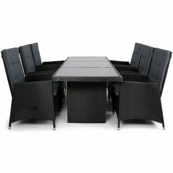 Matgrupp i konstrotting | 6 fällbara höga stolar | Lyfco Kämpinge Matgrupp i konstrotting | 6 fällbara höga stolar | Lyfco Kämpinge