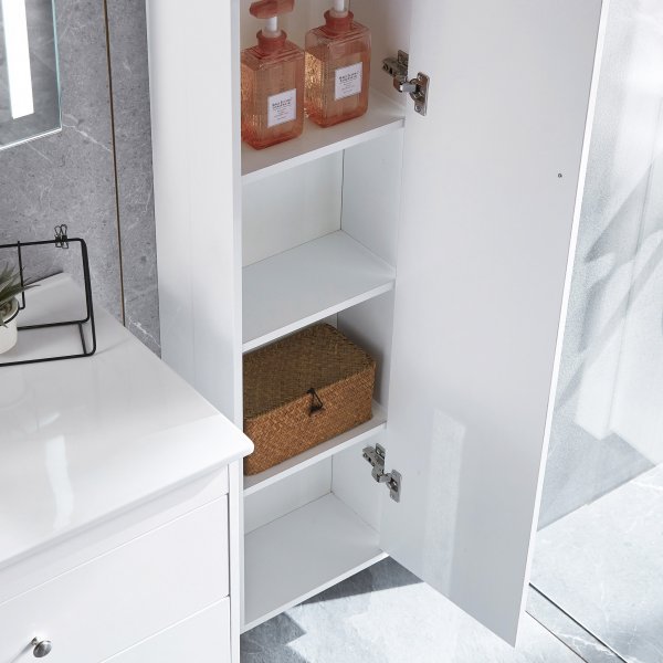 Badrumspaket | Kommod 120cm | Högskåp och LED-spegel Badrumspaket | Kommod 120cm | Högskåp och LED-spegel