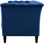 Chesterfieldsoffa 2-sits | Bl� sammet, kallskum & avtagbar kl�dsel | Milton