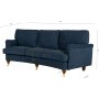 Howardsoffa 3-sits | Svängd design, kallskum & avtagbar klädsel | Watford Deluxe Mörkblå Howardsoffa 3-sits | Svängd design, kallskum & avtagbar klädsel | Watford Deluxe Mörkblå