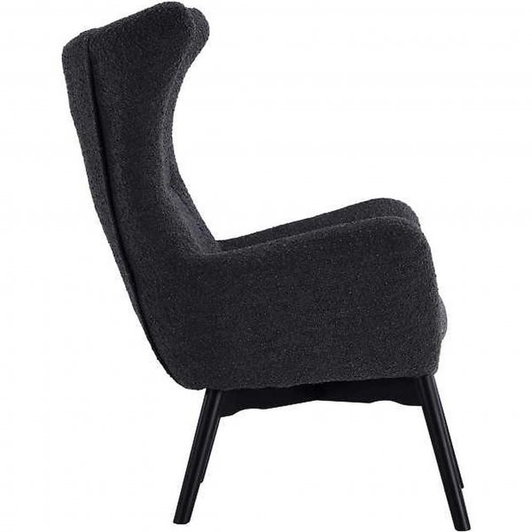 Elegant textilf�t�lj med h�g rygg | Boucl� Gr� | Kim