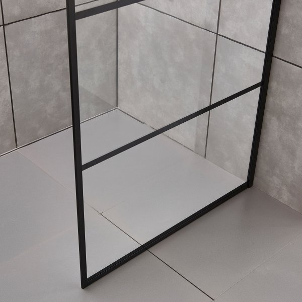 Duschvägg i 6mm säkerhetsglas | Svart Duschvägg i 6mm säkerhetsglas | Svart