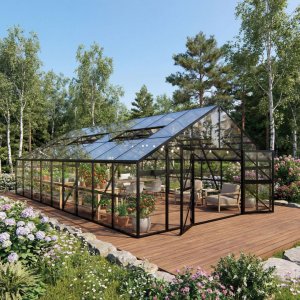 Extra brett premium glasväxthus 51m² | Stormgaranti och säkerhetsglas Extra brett premium glasväxthus 51m² | Stormgaranti och säkerhetsglas