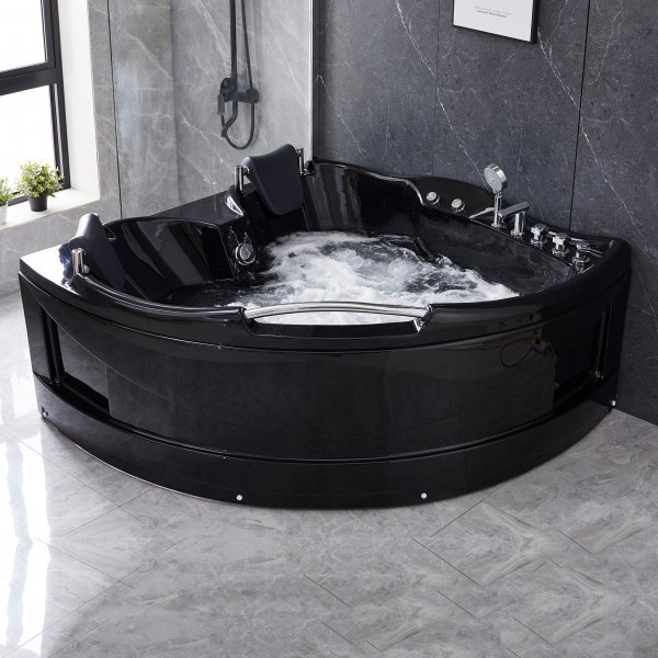Bubbelbadkar hörn för två 150x150cm | BK-005 | Svart Bubbelbadkar hörn för två 150x150cm | BK-005 | Svart