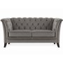 Chesterfieldsoffa Gr� Sammet | Eukalyptustr� & ben i gummitr� | Chesterfield