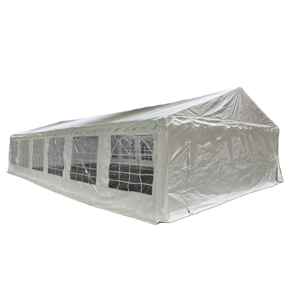 Partytält 6x12 m | Galvaniserad stål ställning | Vit | Stilren och funktionell design för stora utomhusevenemang