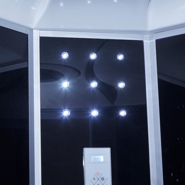 Stor duschkabin med jacuzzi-bad och massage