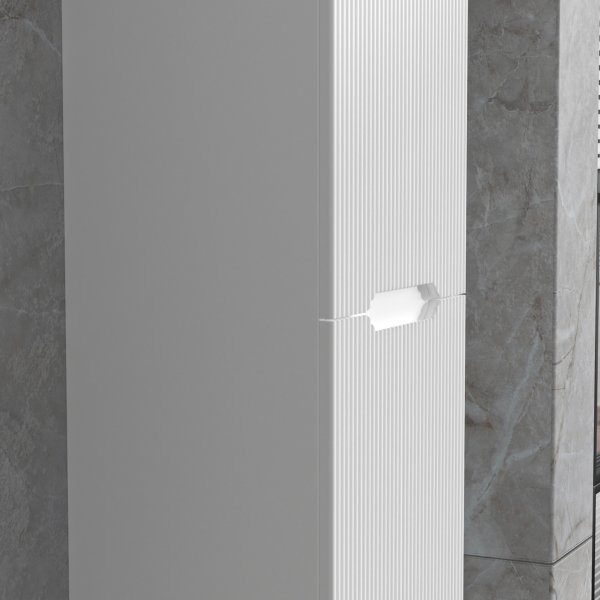 Badrumspaket | Kommod 101cm | Rund LED-spegel | Tuba - Vit Badrumspaket | Kommod 101cm | Rund LED-spegel | Tuba - Vit