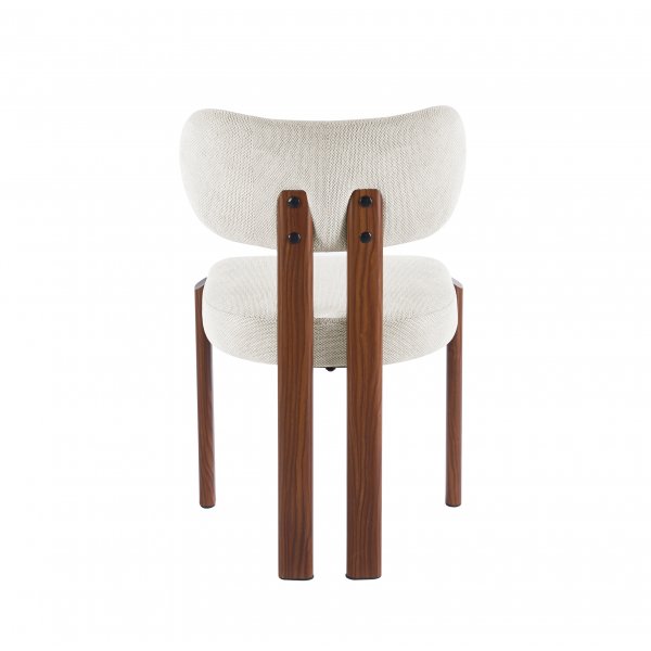 Matstol i beige tyg med valn�tsf�rgade metallben, 4-pack | Callum