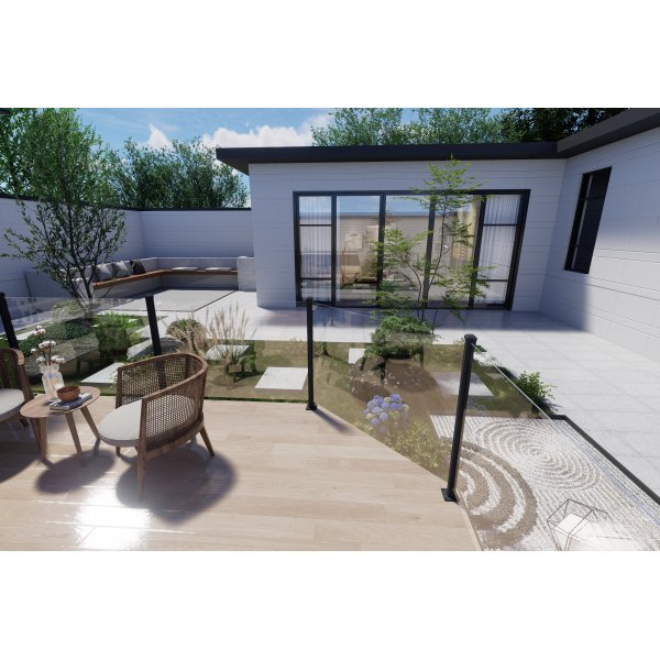 Glasr�cke/ staket i klarglas | 1000�975 mm | 6 mm transparent | 5-pack