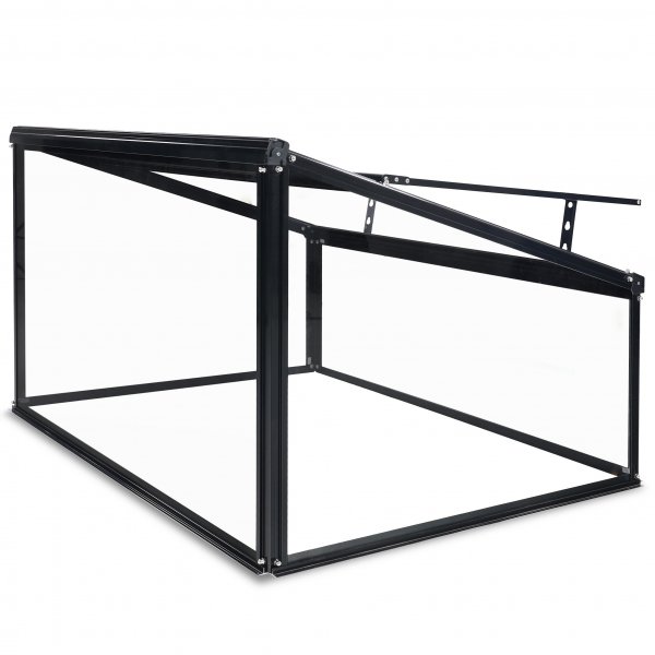 Miniväxthus med öppningsbar lucka | 4mm säkerhetsglas | Svart Miniväxthus med öppningsbar lucka | 4mm säkerhetsglas | Svart