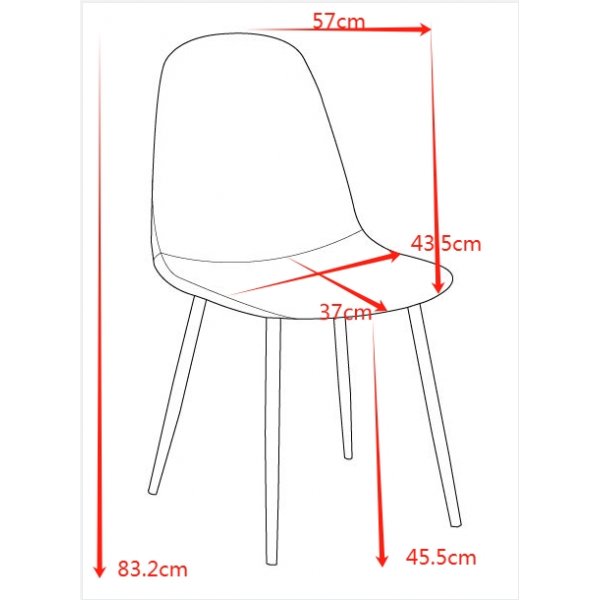 Matstolar i svart PU-l�der med metallunderrede, 4-pack