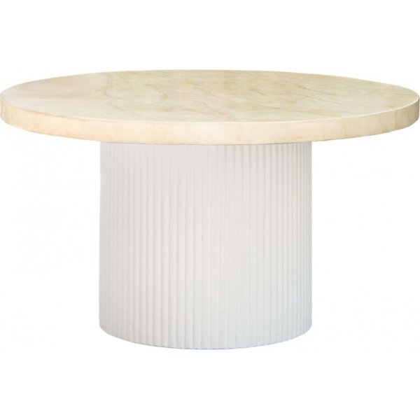 Runt soffbord i travertin-look | 80 cm | Lax