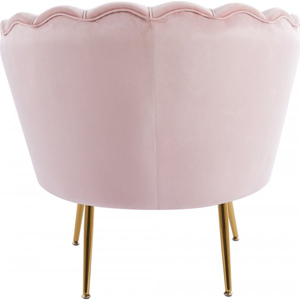F�t�lj | Rosa sammet, v�gformat ryggst�d & m�ssingsben | Kingsley