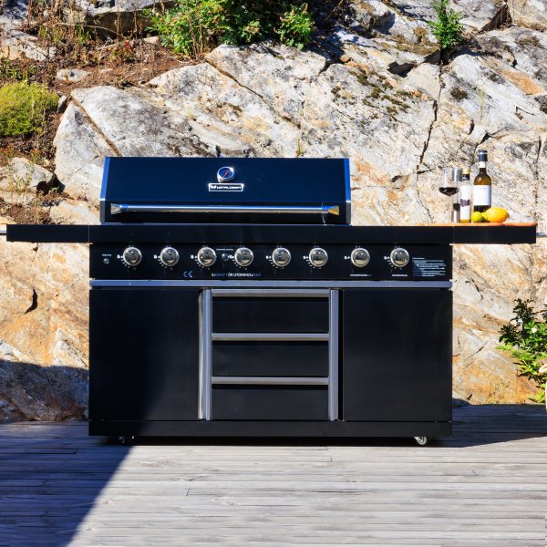 Rostfri gasolgrill/utekk | Varmluftsfunktion | New Orleans Blackline