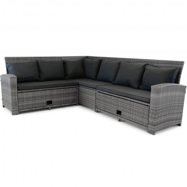 Soffgrupp utemöbler | Inbyggd förvaring | Grå konstrotting | Sannäs Soffgrupp utemöbler | Inbyggd förvaring | Grå konstrotting | Sannäs