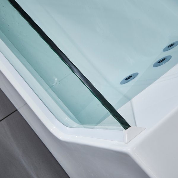 Bubbelbadkar med glasfront & underhållsvärmare 170x80cm | BK-020 Bubbelbadkar med glasfront & underhållsvärmare 170x80cm | BK-020