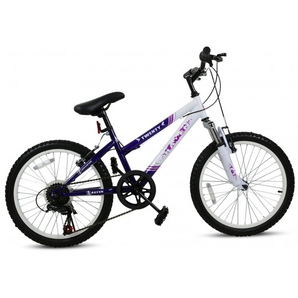 Barncykel 20\\\" - 6 vxlar - Lila/vit