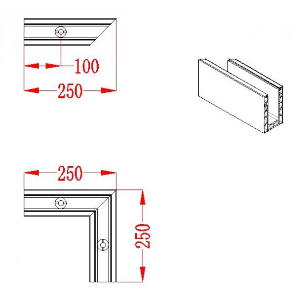 U-kanal hörndel till glasräcke | Julius U-kanal hörndel till glasräcke | Julius