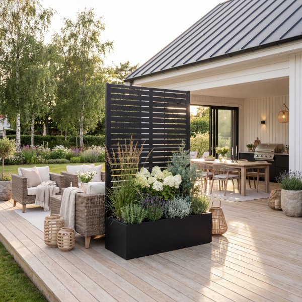 Bloml�da med spalje | 90x180cm | St�l | Svart