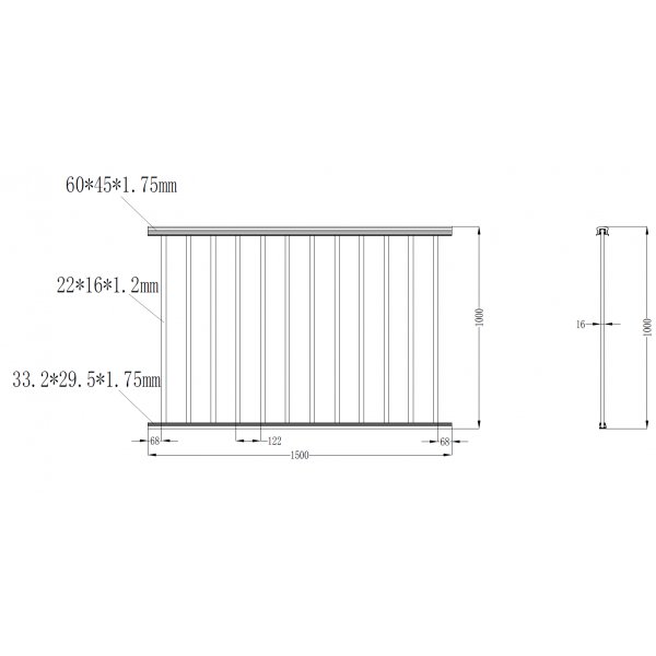 Altanstaket 150x100 cm | Pulverlackerad och robust design | Passar till Aurelius/Linius Altanstaket 150x100 cm | Pulverlackerad och robust design | Passar till Aurelius/Linius