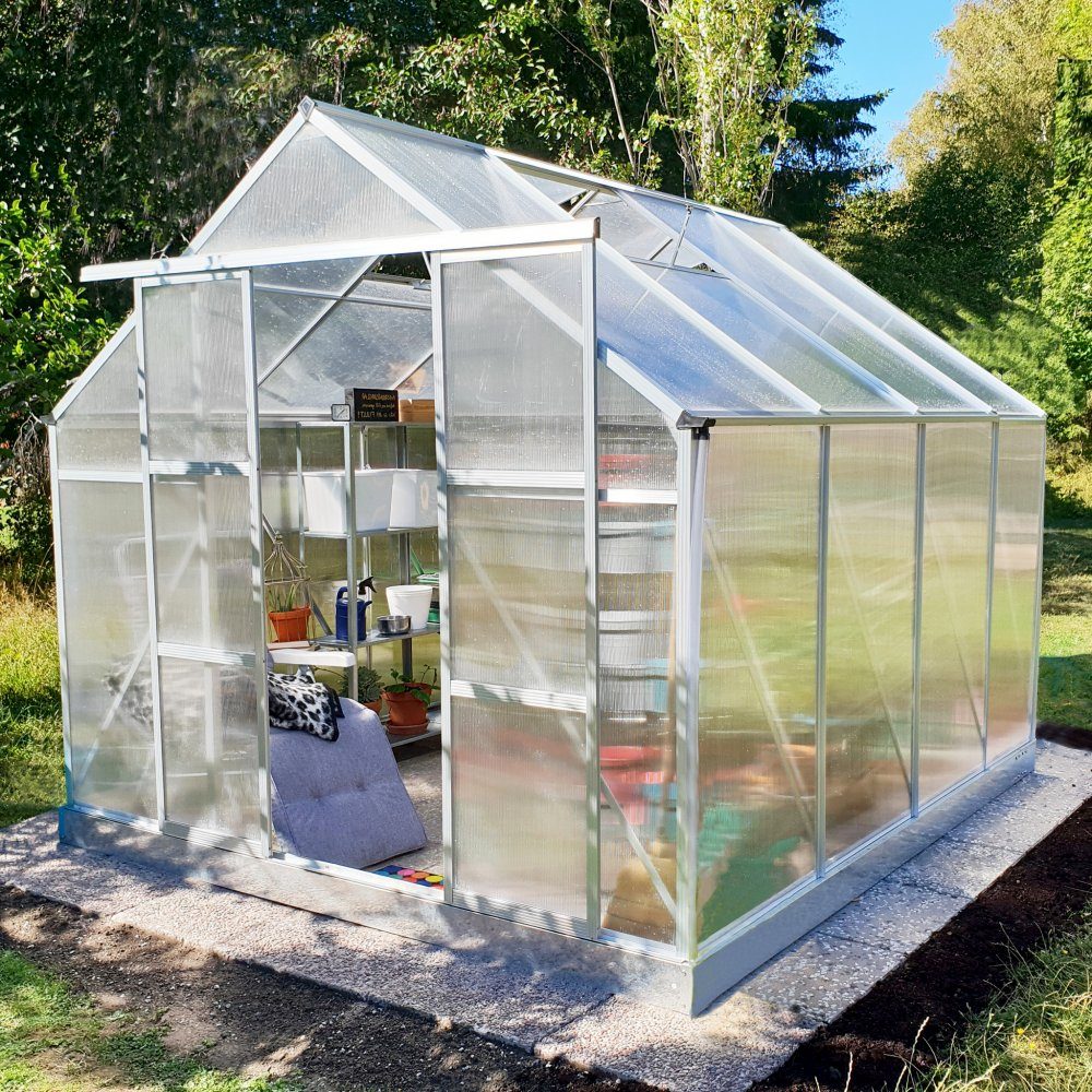 Växthus 7,2m2  Extra hög odlingshöjd  6mm kanalplast  Växthus 7,2m2 - 6mm kanalplast.
